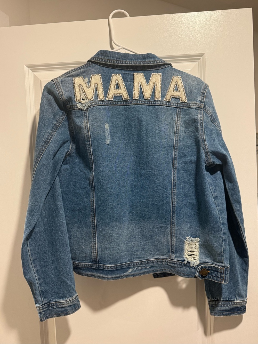 Judith March Blue Denim Jacket with MAMA Patch